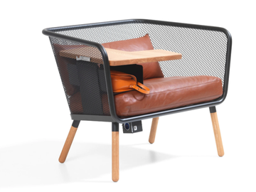 HONKEN WORKSTATION - Leather small sofa by Blå Station - view 2